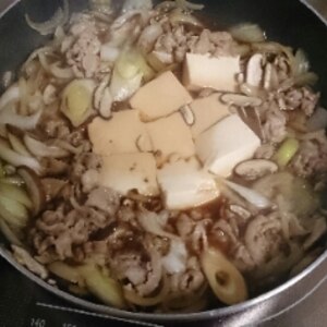 豚肉で肉豆腐